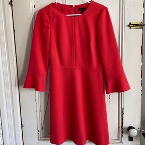 J. Crew meticulously tailored, a-line dress,back zipper, fully lined apricot. S